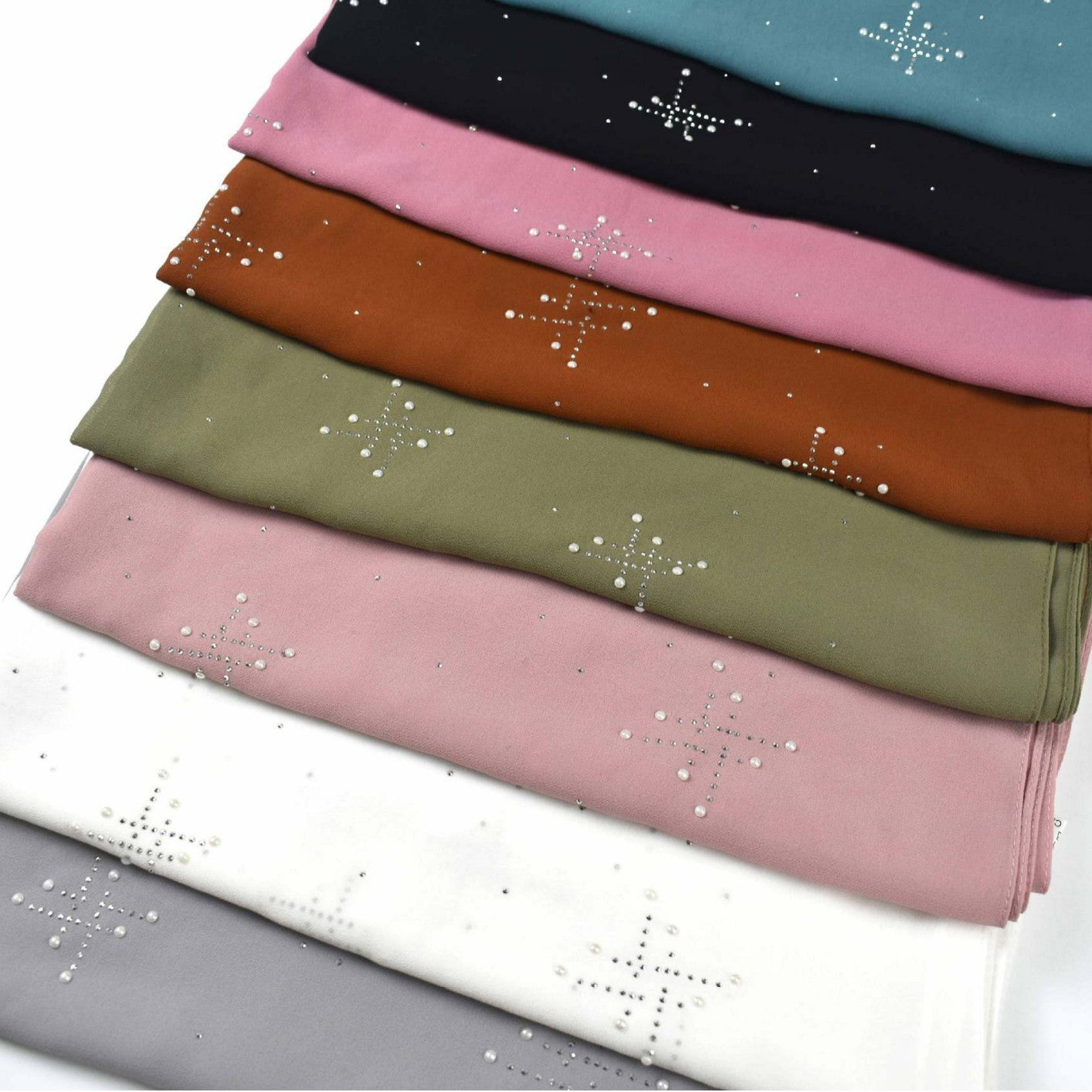 New pearl chiffon scarf, ceramic hot diamond  scarf, Malaysian hijab Middle East headscarf