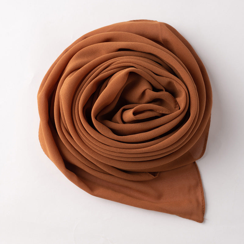 Customized pearl chiffon square scarf, long scarf, headscarf can be sprinkled with gold, hot diamond beads, fixed diamonds, crumpled embossed lace