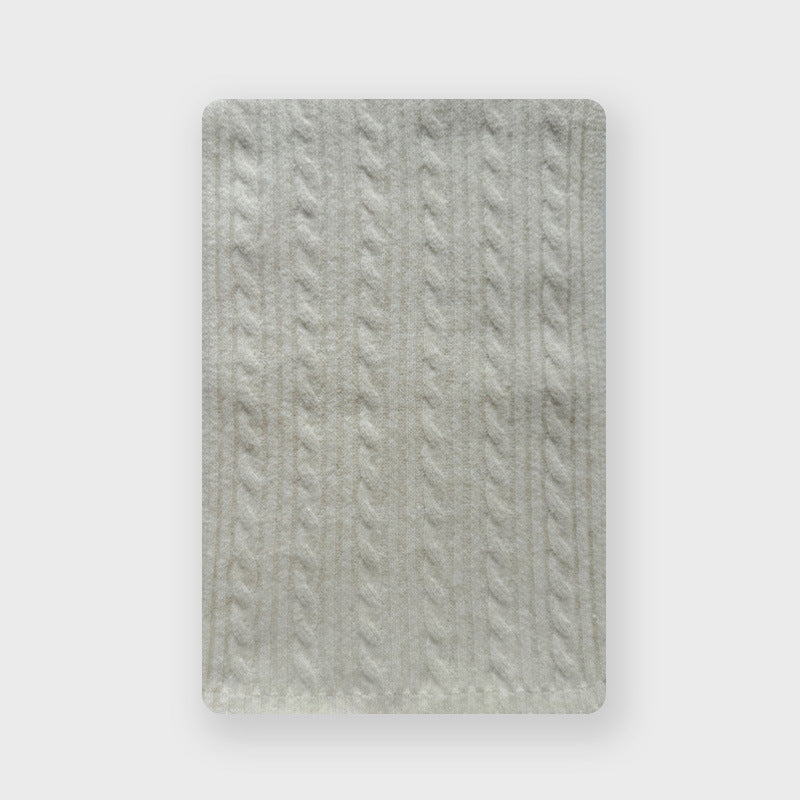 Korean atmosphere wool blended knitted twisted scarf women's autumn and winter girl jacquard wool scarf