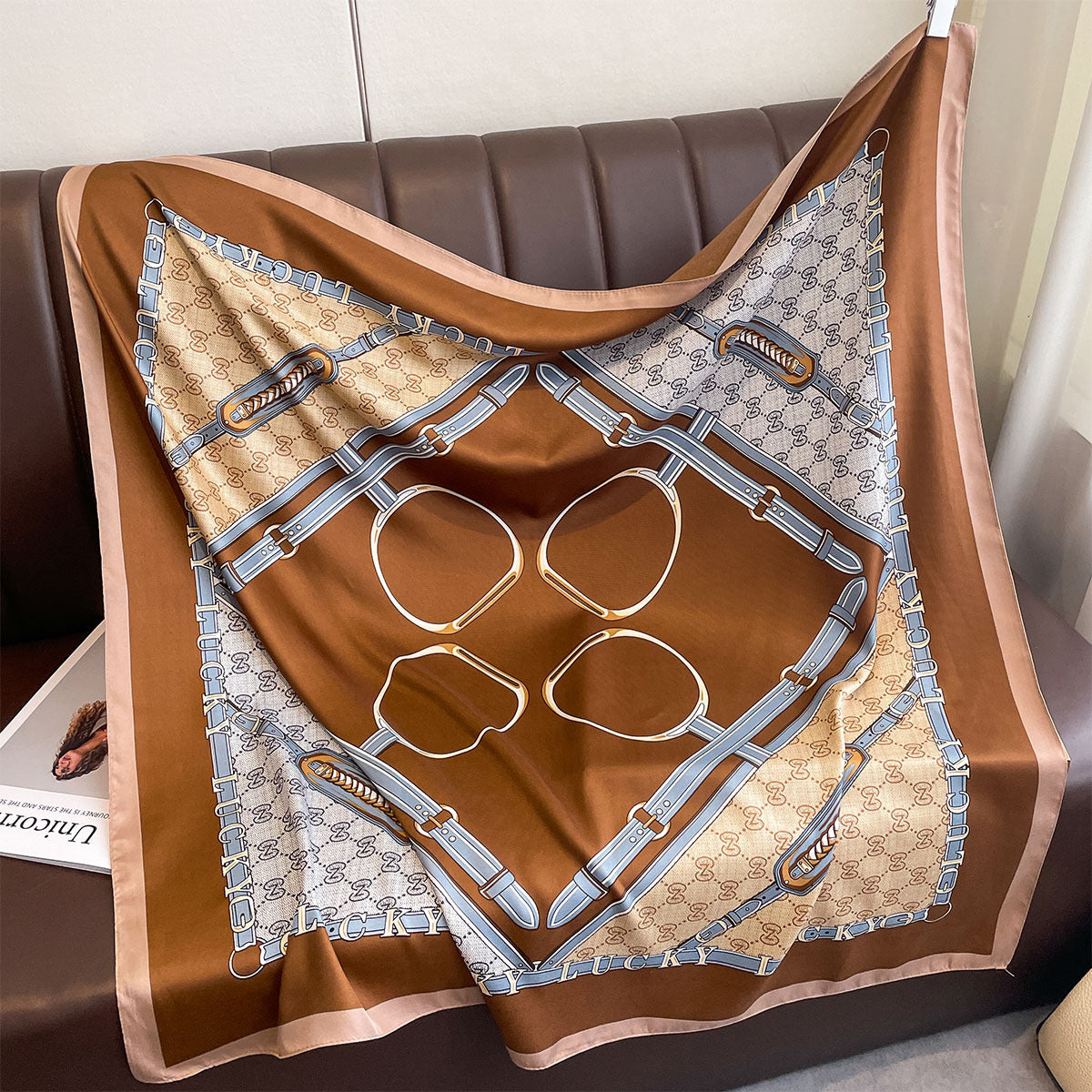 Fashion new versatile 90 twill square scarf women's travel multi-functional decorative scarf thin shawl batch