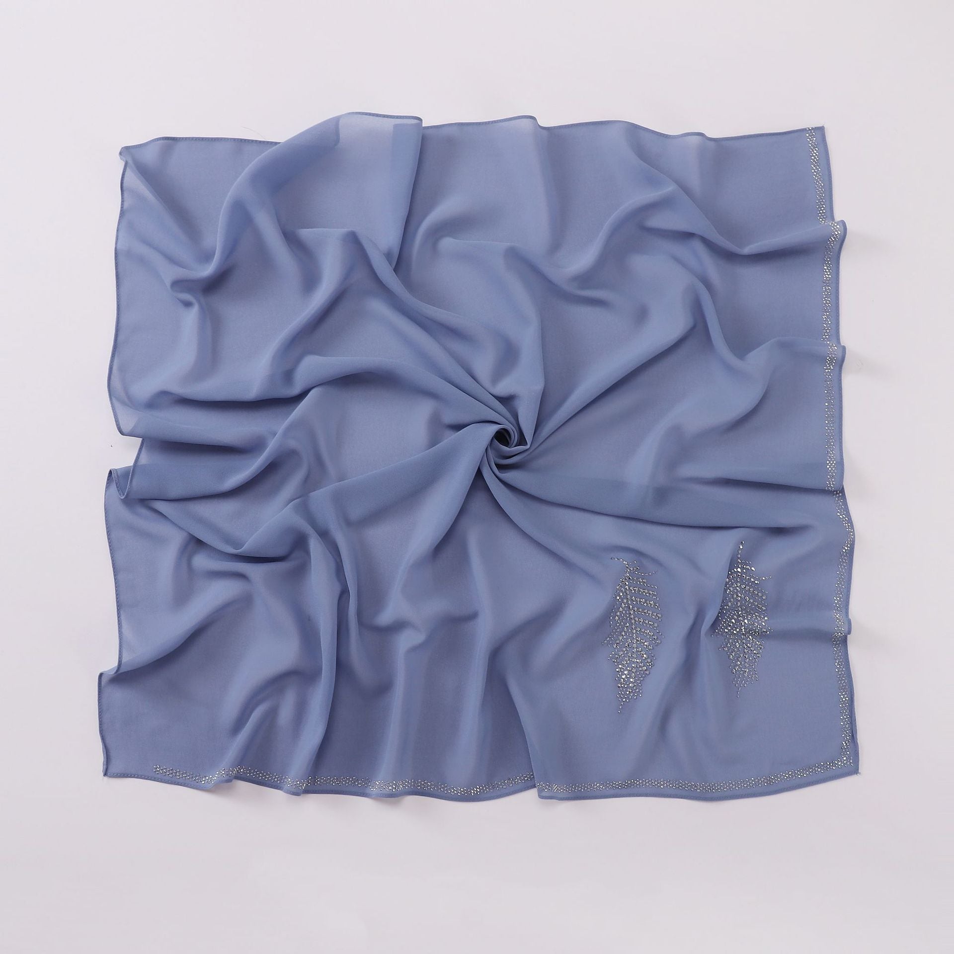 New Pearl Chiffon Hot Diamond Square Scarf 90 × 90cm High Quality Headscarf Hijab