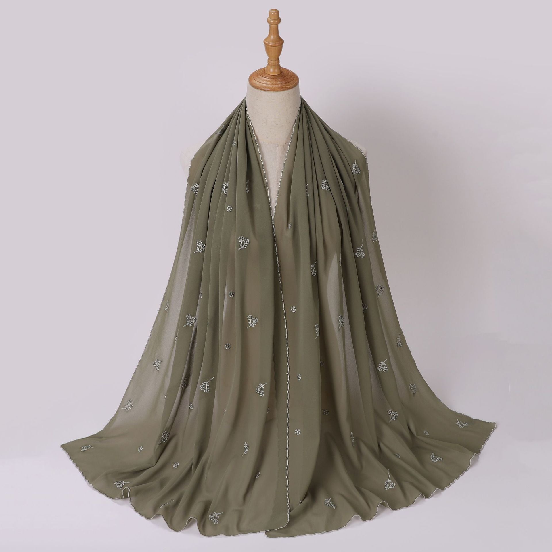 Chiffon embroidered scarf embroidered  Malaysian headscarf Middle East Africa hijab