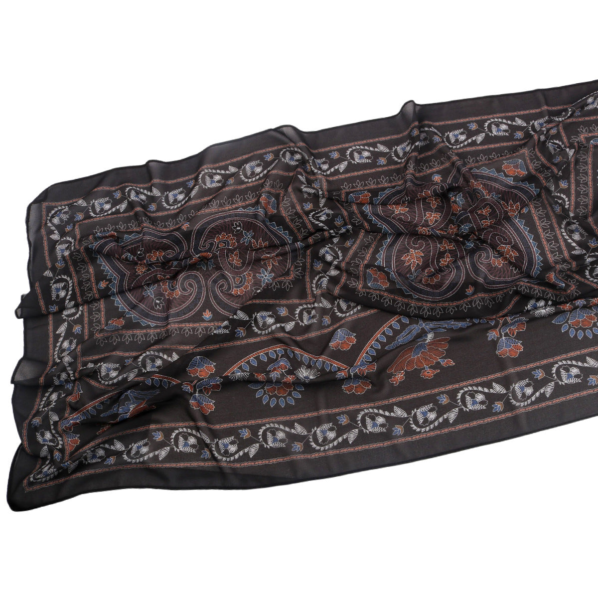 Malaysian Printed Chiffon Scarf Bohemian Fashion Simple Spring and Summer Sunscreen Scarf Shawl