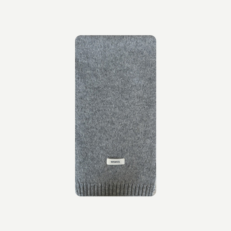 Selected Australian 100% pure wool scarf women's winter solid color soft warm knitted wool scarf Korean version ins