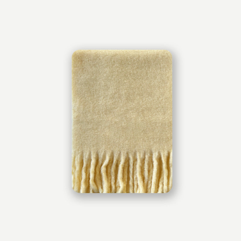 40% wool glacier blue solid color scarf women's winter atmosphere Icelandic blue soft scarf