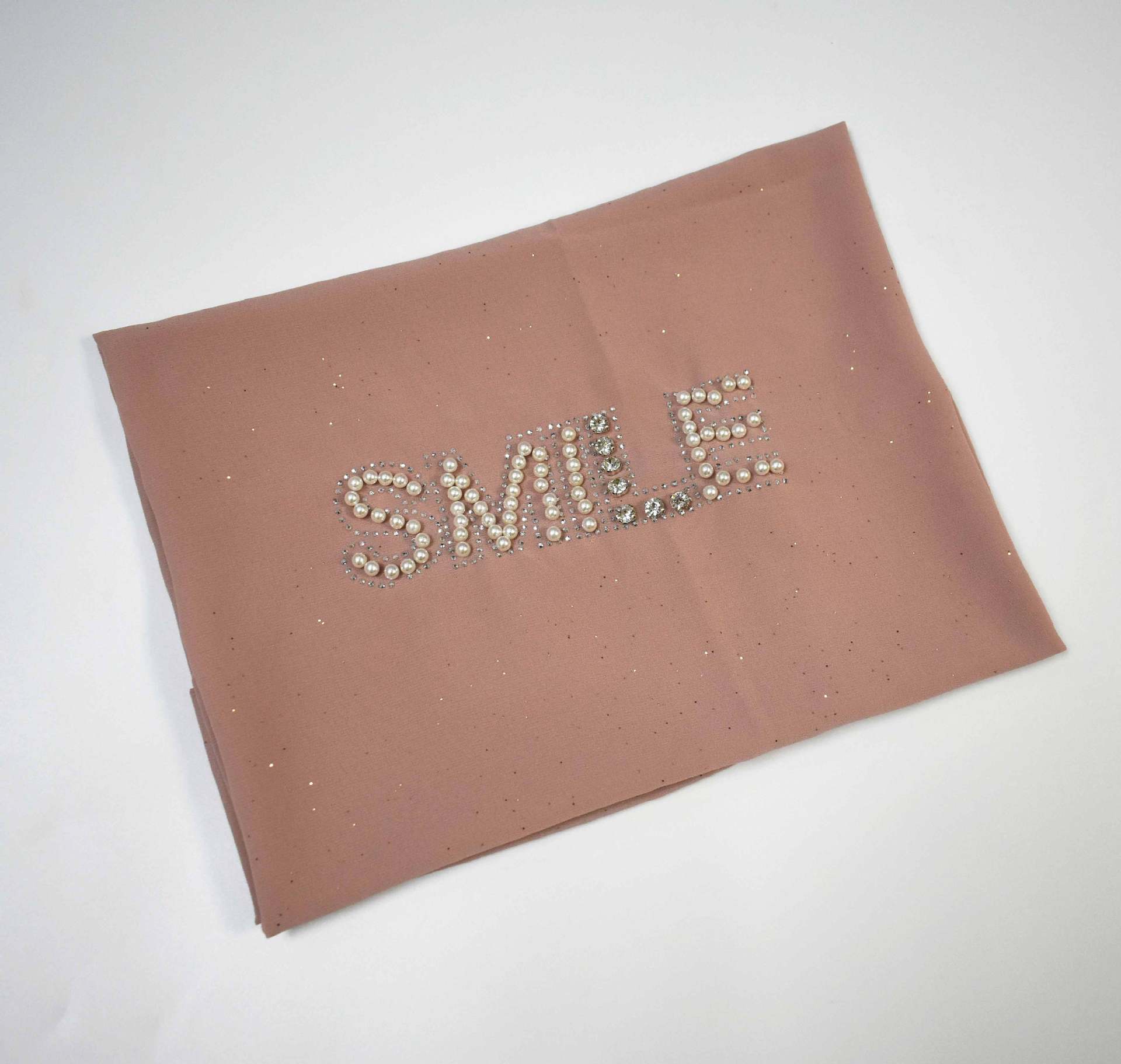 Can sprinkle gold pearl chiffon scarf hot diamond bead fixed diamond hijab