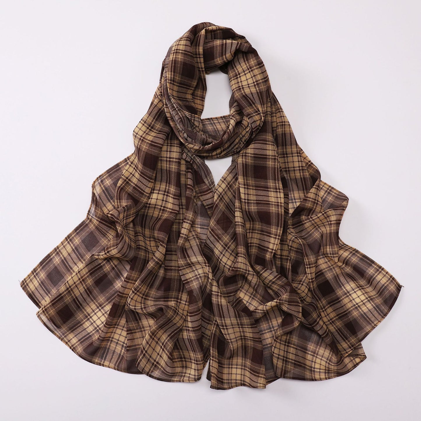 Spring pearl chiffon print floral scarf middle east headscarf yarn oil painting style hijab