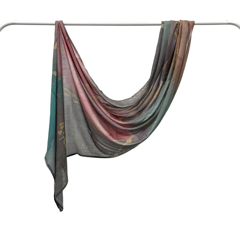 Modal cotton Jersey headscarf marble pattern digital print scarf ethnic Muslim shawl headscarf