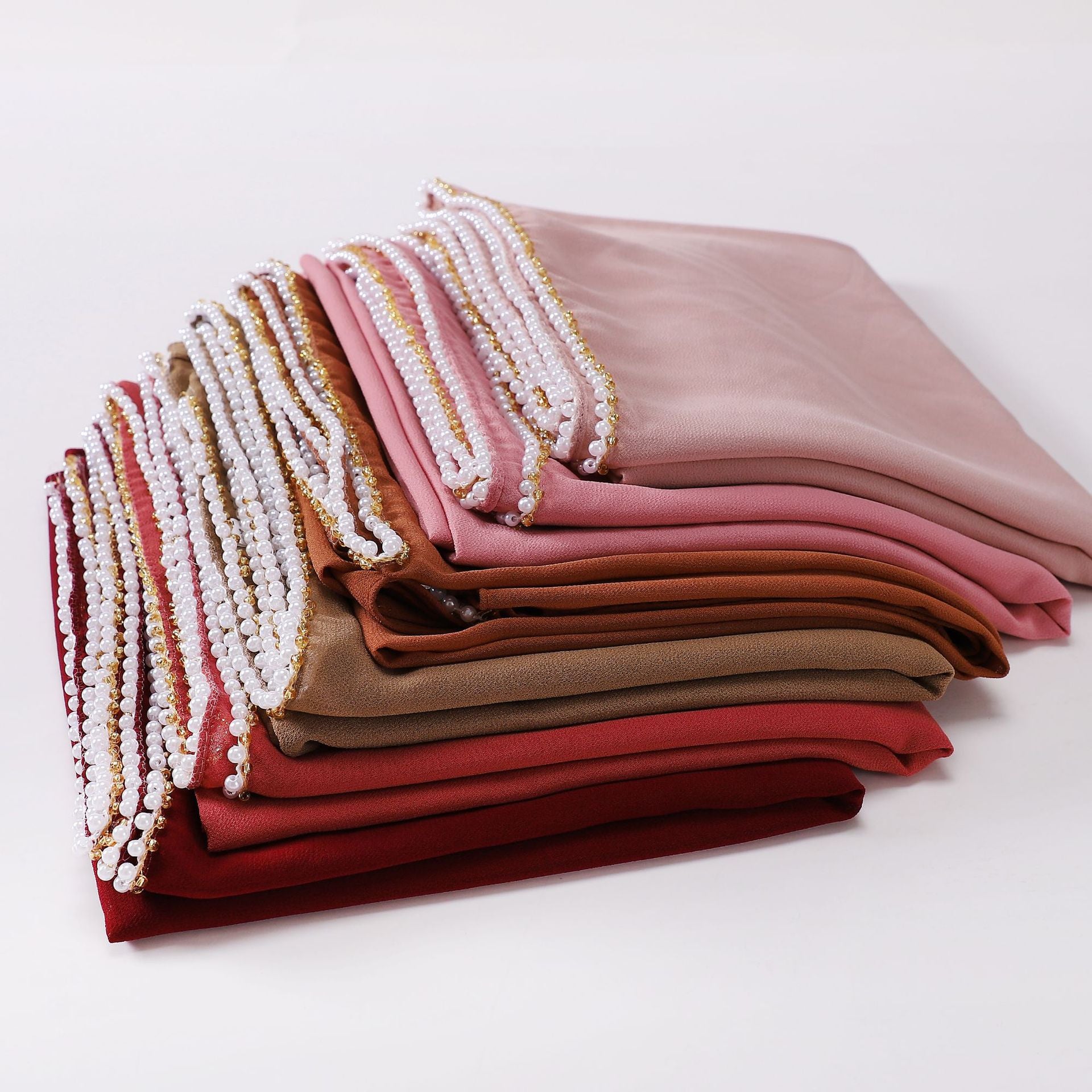 75D pearl chiffon double chain beaded scarf Malaysian headscarf Middle East Africa hijab