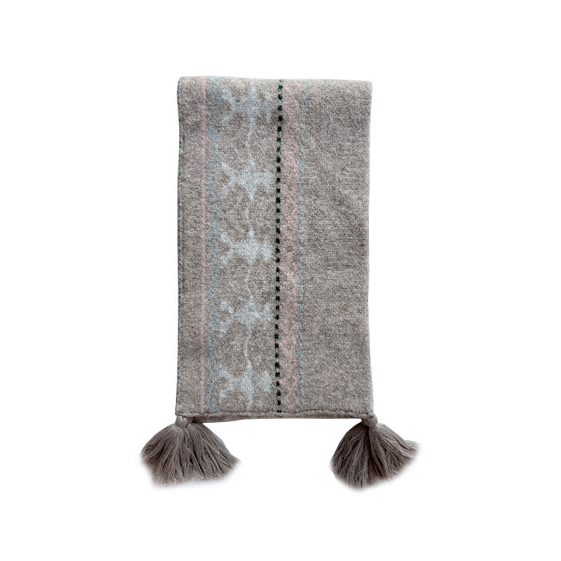 Designer's same Pingti wool blended Fair Island scarf for men and women in winter with soft wool scarf