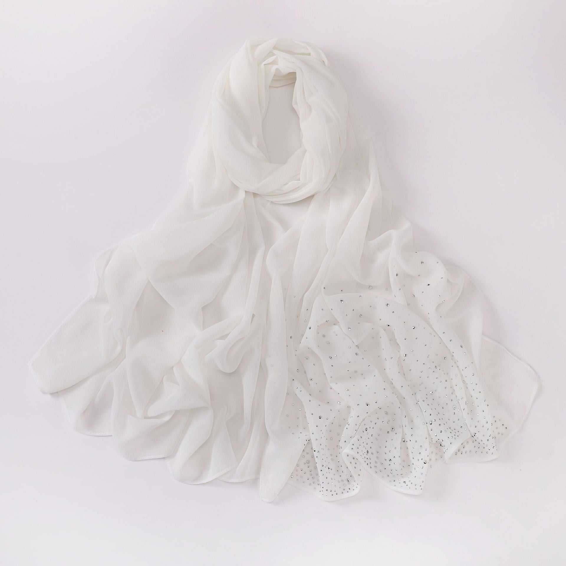 New single head irregular gypsy star hot diamond chiffon scarf yarn Middle Eastern headscarf Indonesian hijab