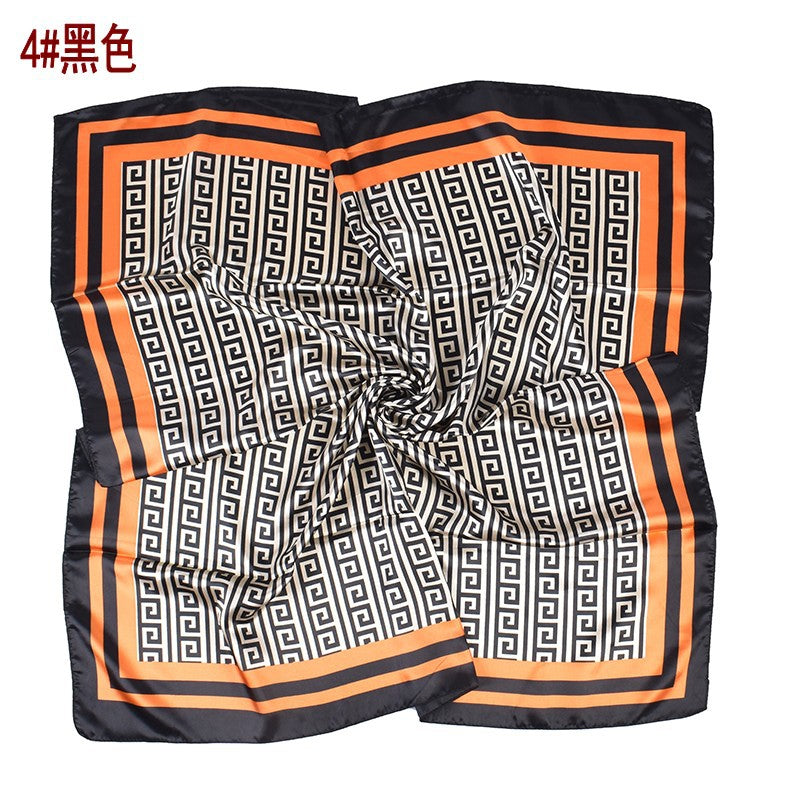 New fashion retro printing 90 * 90 satin large square scarf silk scarf, cross