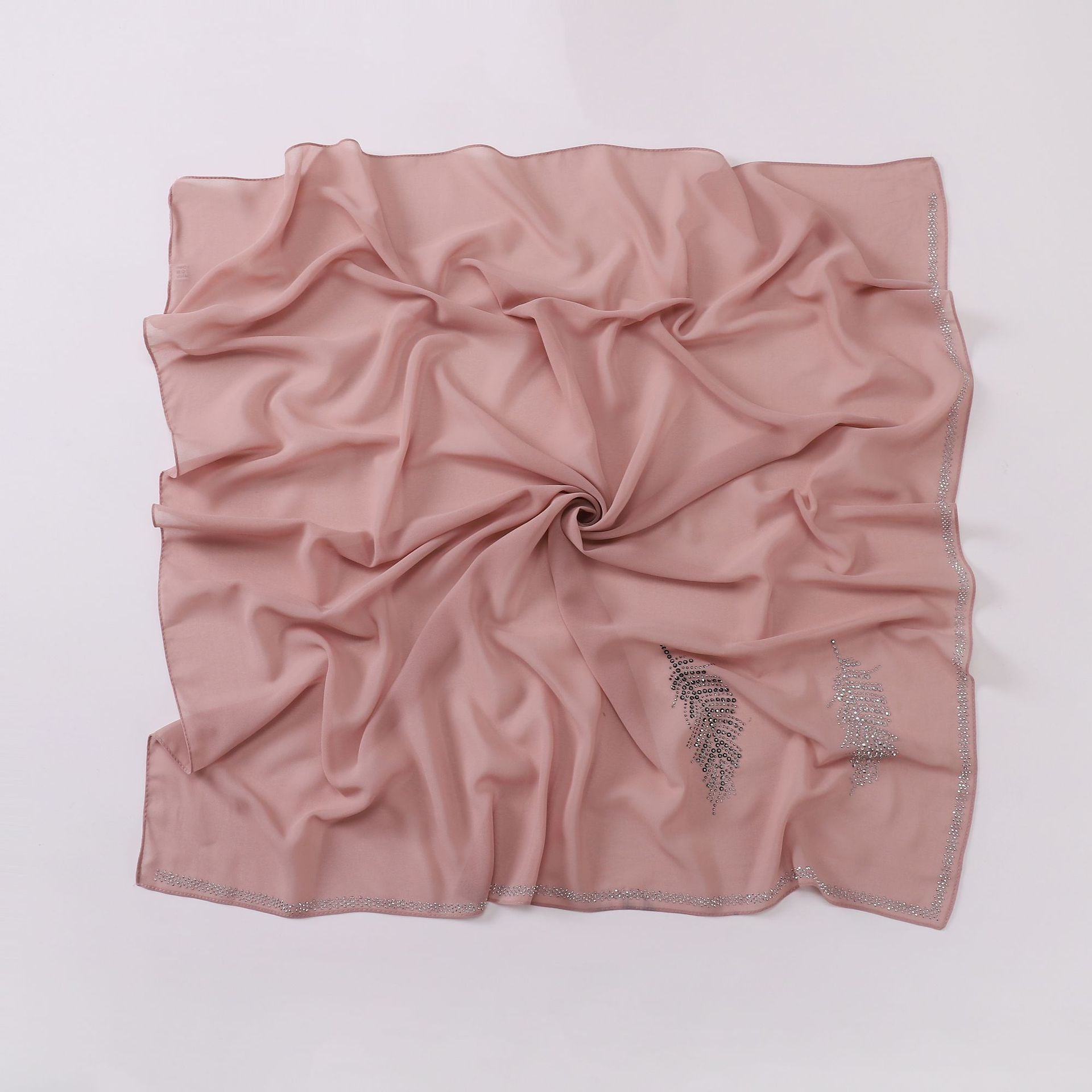 New Pearl Chiffon Hot Diamond Square Scarf 90 × 90cm High Quality Headscarf Hijab