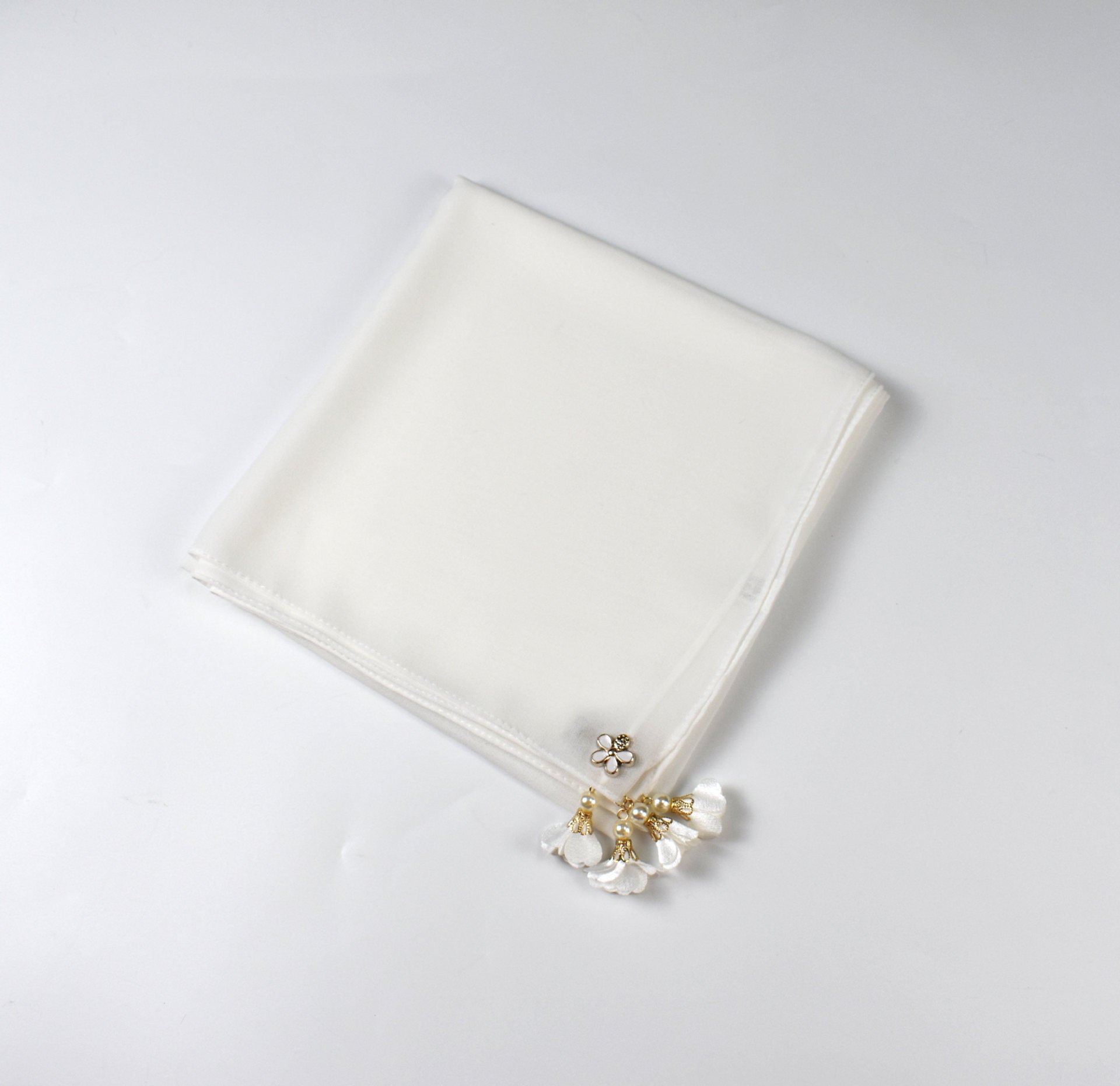 New solid color pearl chiffon square scarf 90 headscarf ins small fresh silk scarf yarn hijab