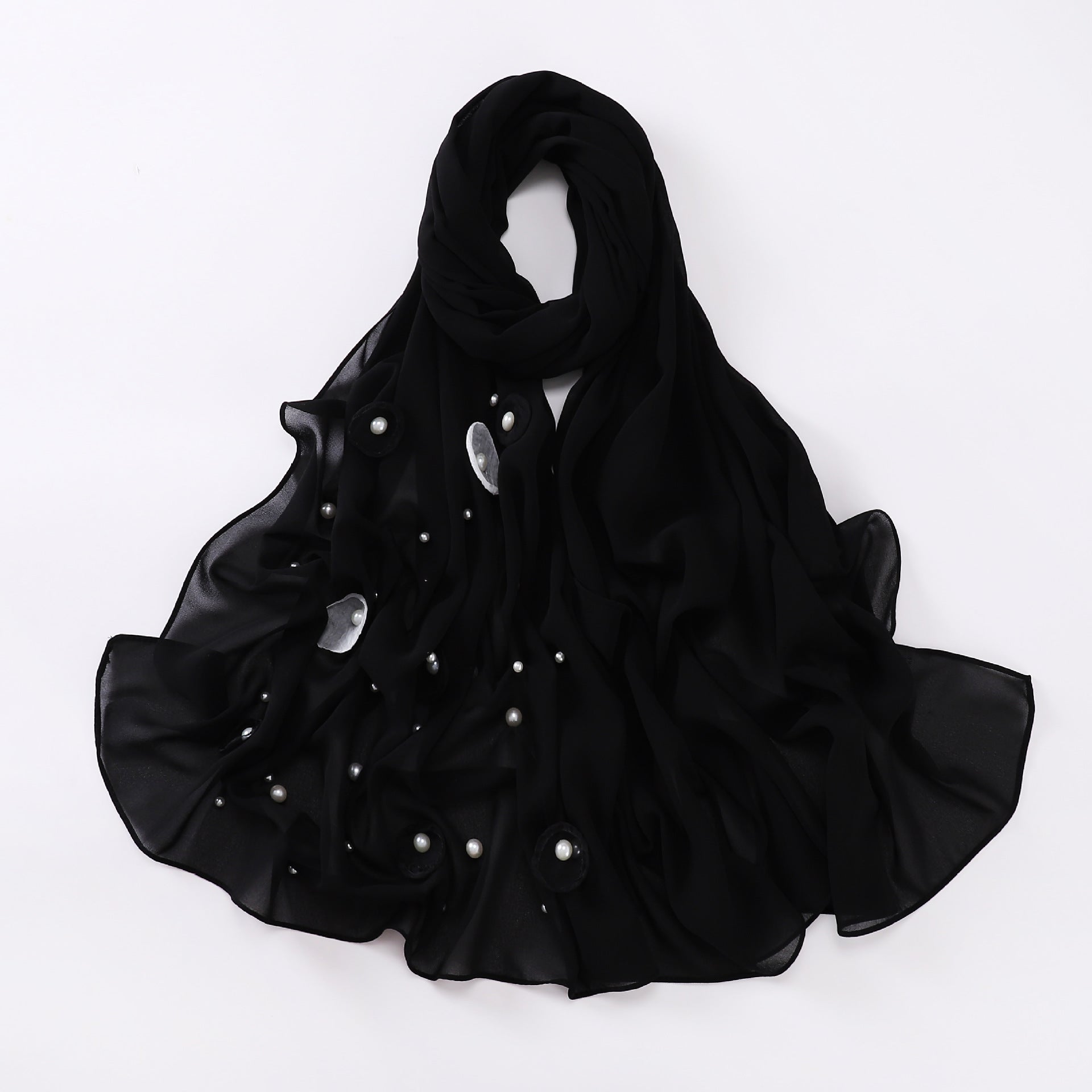 Spring and summer new chiffon scarf women's hijab flower Middle East Malaysia headscarf