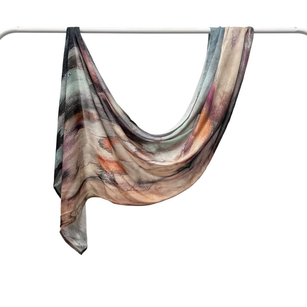 Modal cotton Jersey headscarf marble pattern digital print scarf ethnic Muslim shawl headscarf