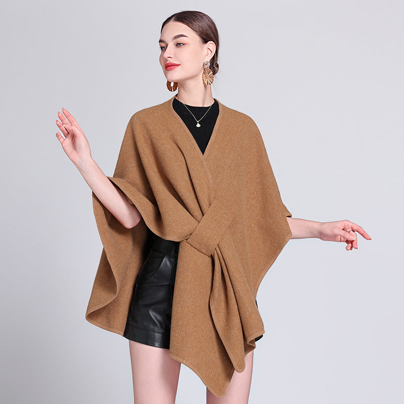 European and American autumn and winter new Internet celebrity temperament loose fashion scarf shawl with cape cape shawl women's coat