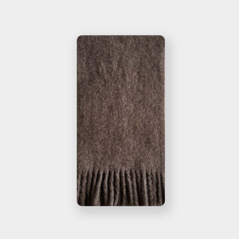 57% wool blended niche solid color fringed scarf women's winter bai with Korean version of the atmosphere soft scarf