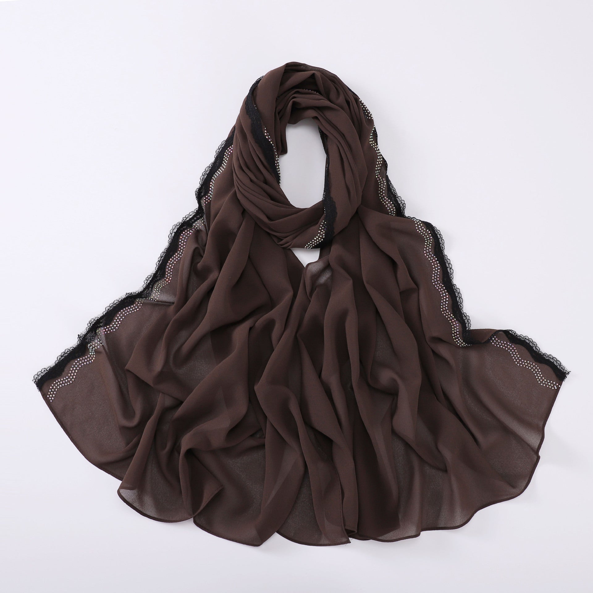 New Chiffon Eyelash Lace Hot Diamond Scarf  Middle East and Africa Headscarf