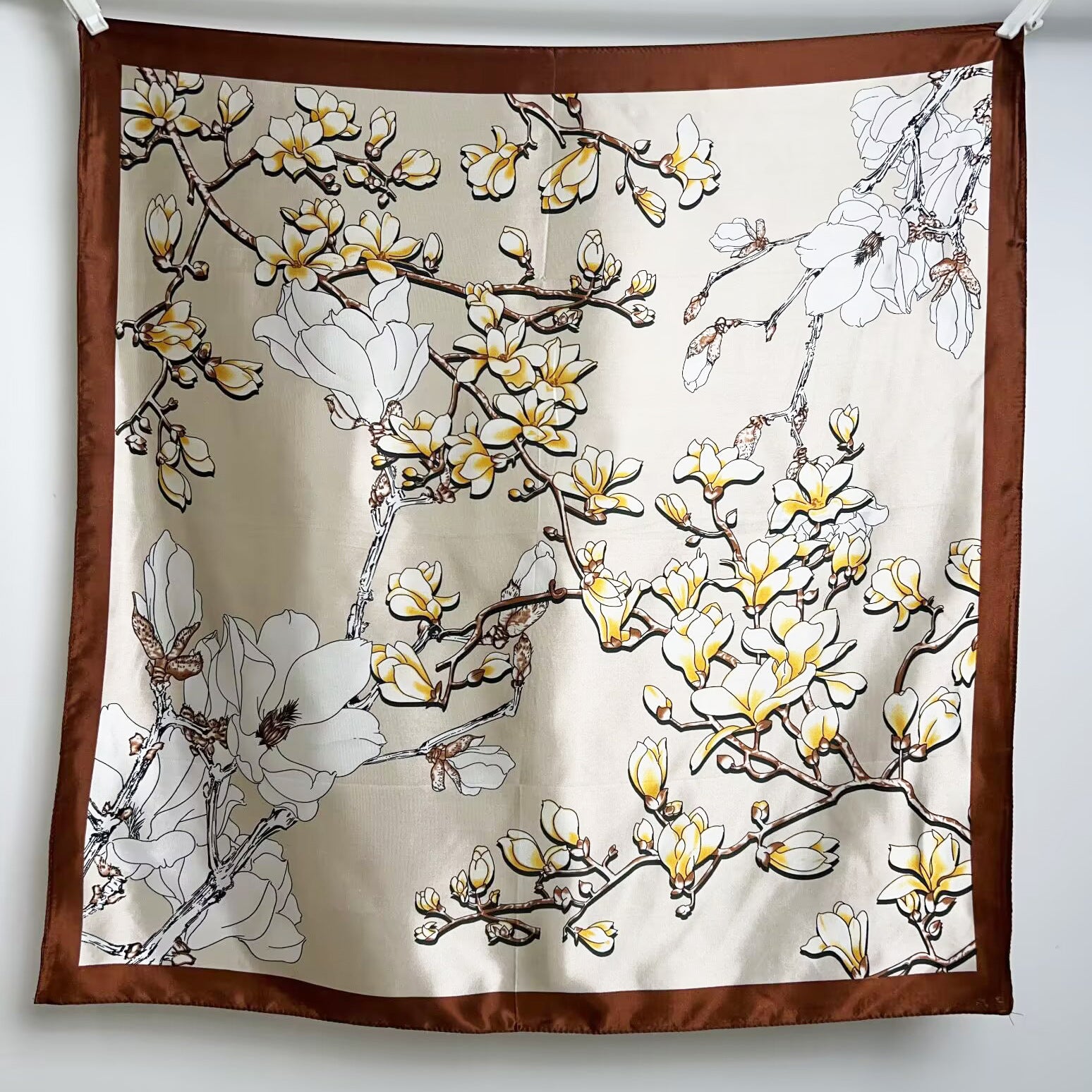 Fashion versatile retro national style plant flower print scarf, decorative scarf, Malay women's headscarf