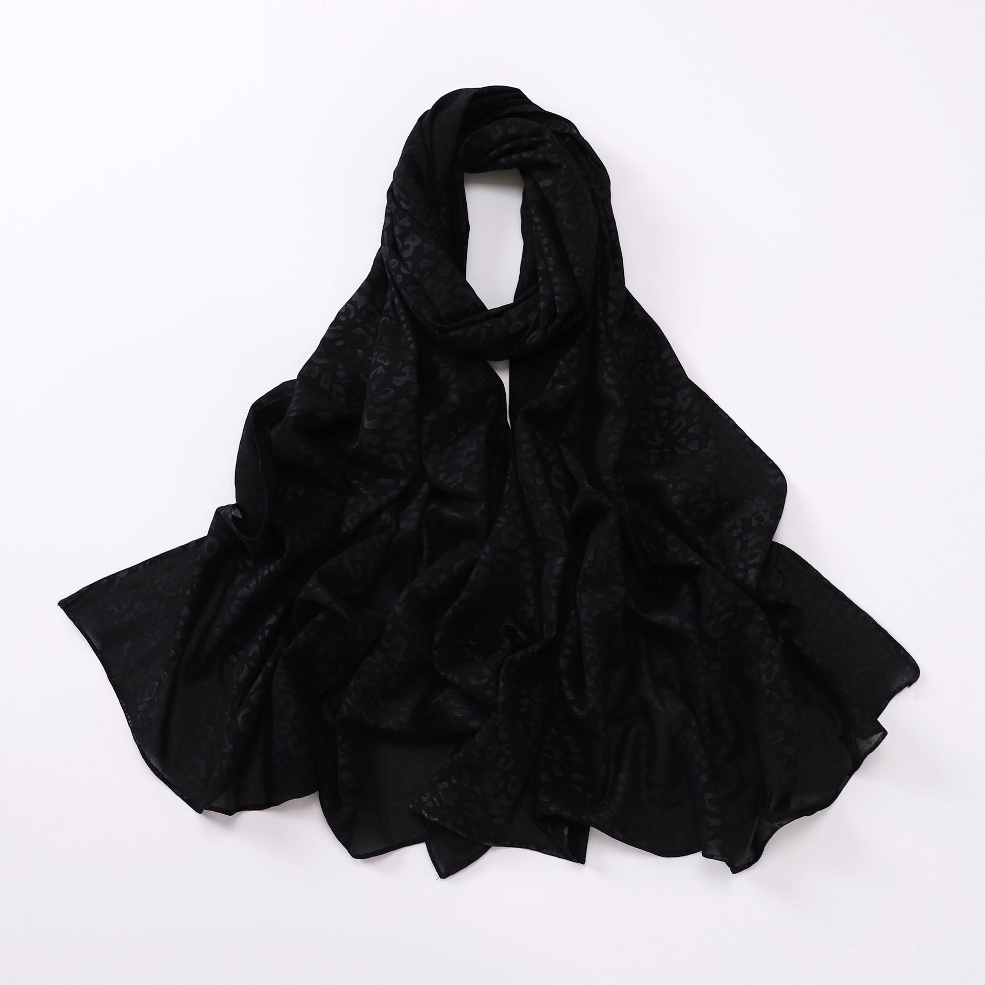 New pearl chiffon, leopard print embossed scarf, gauze Middle East North Africa Malay headscarf hijab