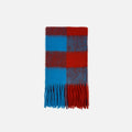 Korean designer model contains 20 wool retro large plaid scarf women's autumn and winter warm soft waxy atmosphere scarf