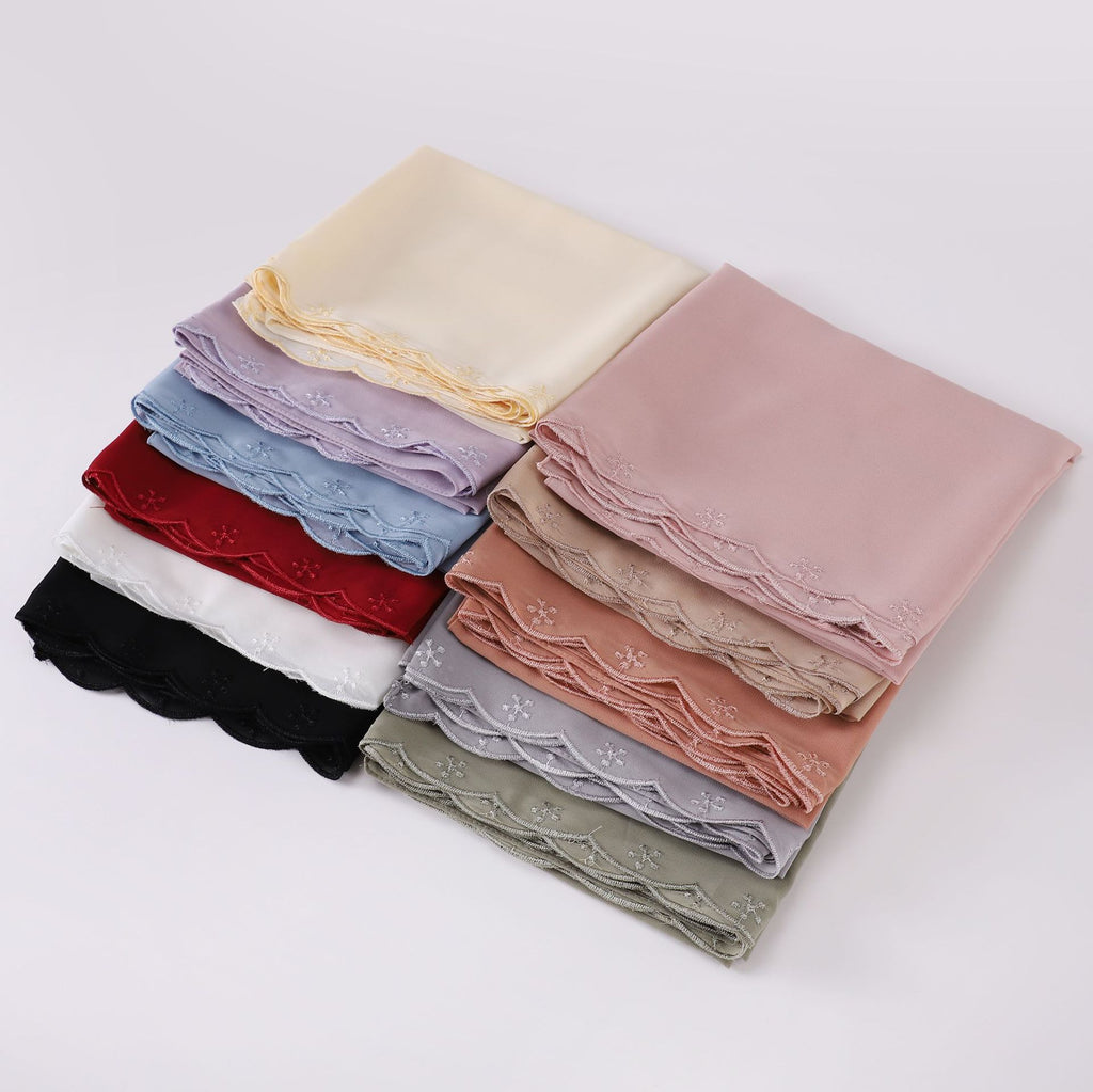 New embroidered pearl chiffon scarf female Malaysia headscarf  Middle East Africa hijab