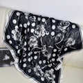 Simple and elegant plant flower flower, satin 90 square scarf, high-end women's headscarf with hand gift silk scarf