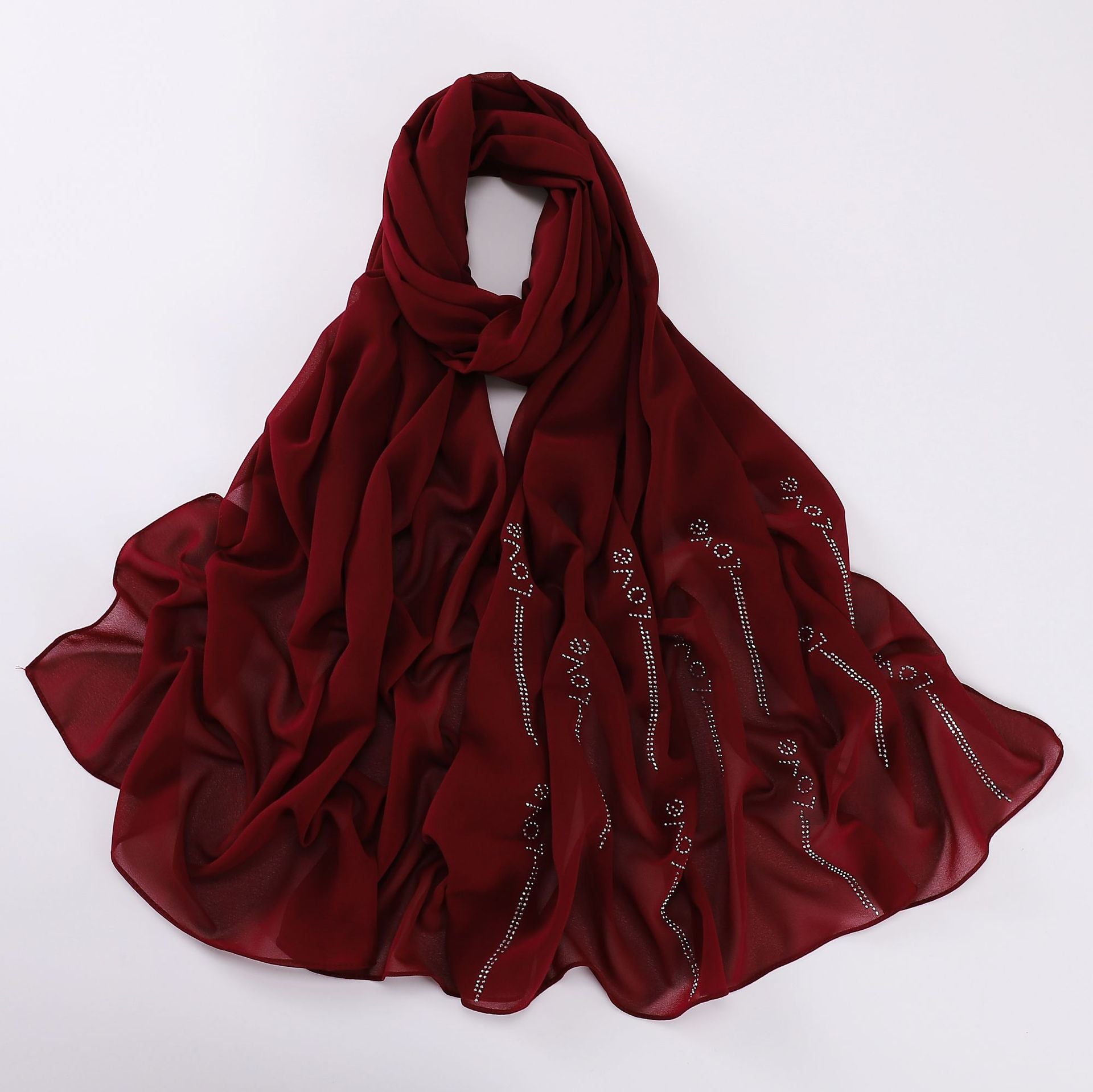 New pearl chiffon scarf hot diamond scarf Middle East Africa headscarf hijab