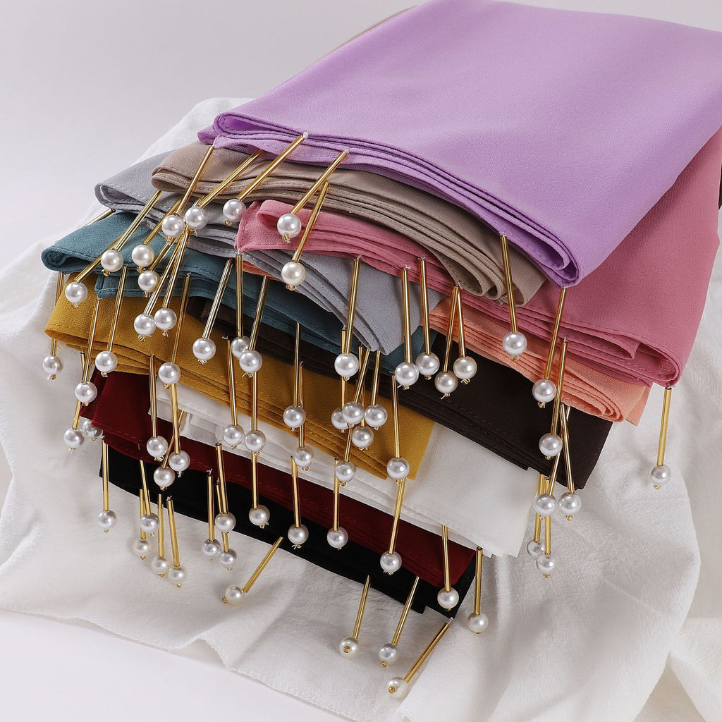 New pearl chiffon scarf Middle East Africa South East Asia headscarf hijab