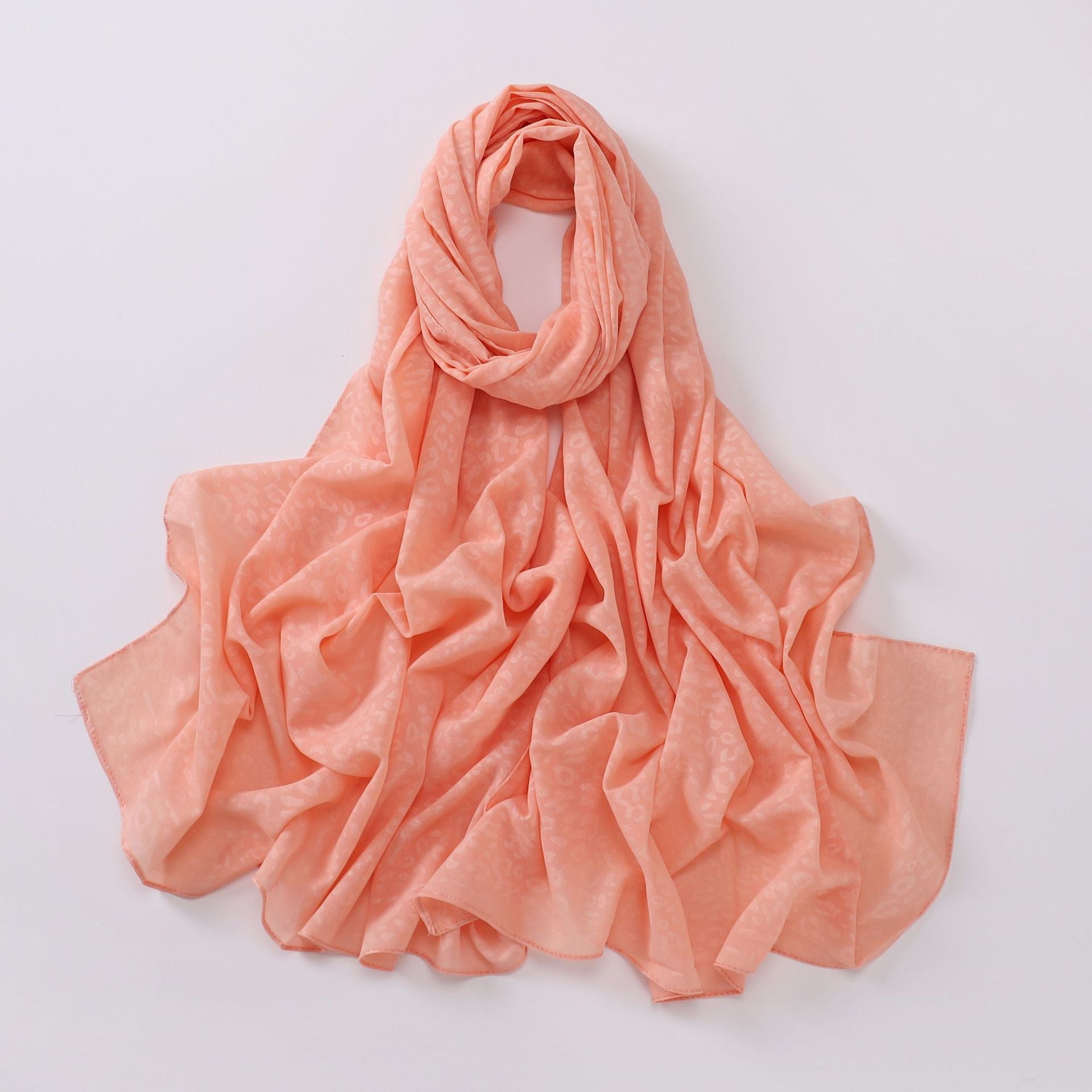 New pearl chiffon, leopard print embossed scarf, gauze Middle East North Africa Malay headscarf hijab