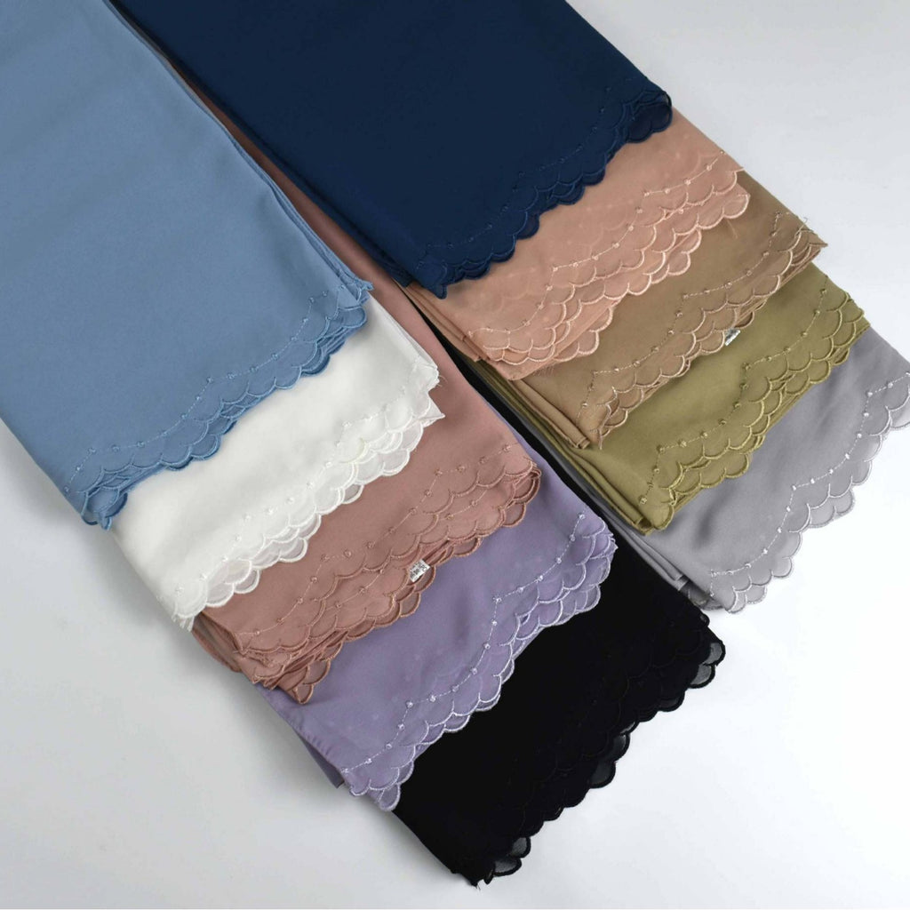 New embroidered pearl chiffon scarf Malaysian hijab  Middle East and Africa headscarf