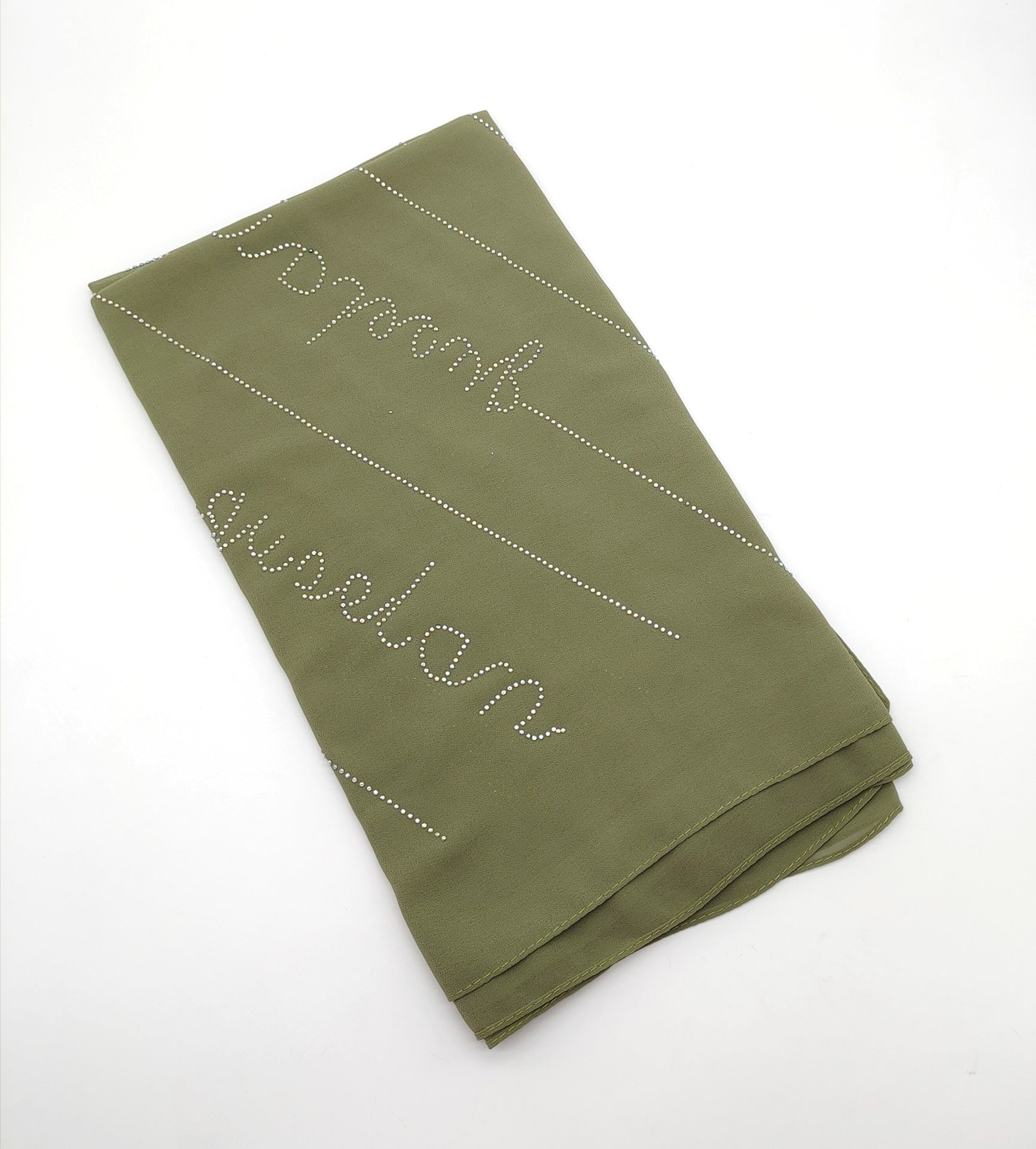 New Solid Color Pearl Chiffon Long Hot Diamond Alphabet Ethnic Scarf Women Shawl