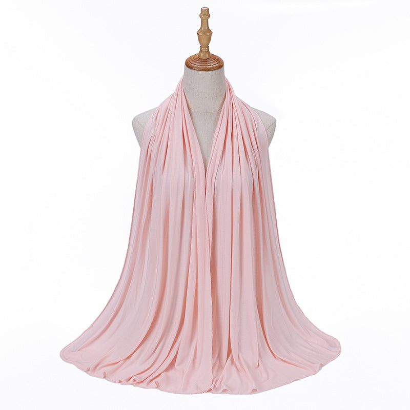 New Solid Color Jersey Hijab Women Plain Color Jesey Scarf Mercerized Cotton Headscarf