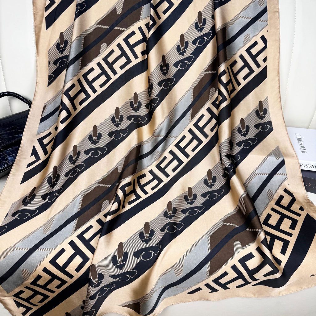 Simple and versatile geometric lines, letter simulation, long driver, fashionable and high-end decoration, outer shawl and scarf.