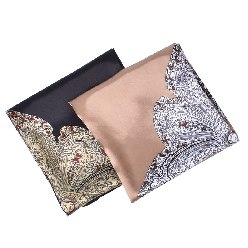 Autumn new personalized crown satin square scarf silk scarf fashion simulation silk scarf
