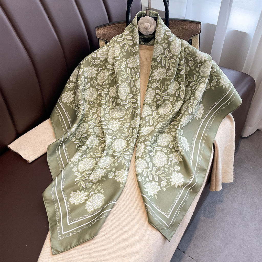 Autumn new American retro 90 printed large square scarf women's versatile atmosphere multi-functional decorative thin shawl