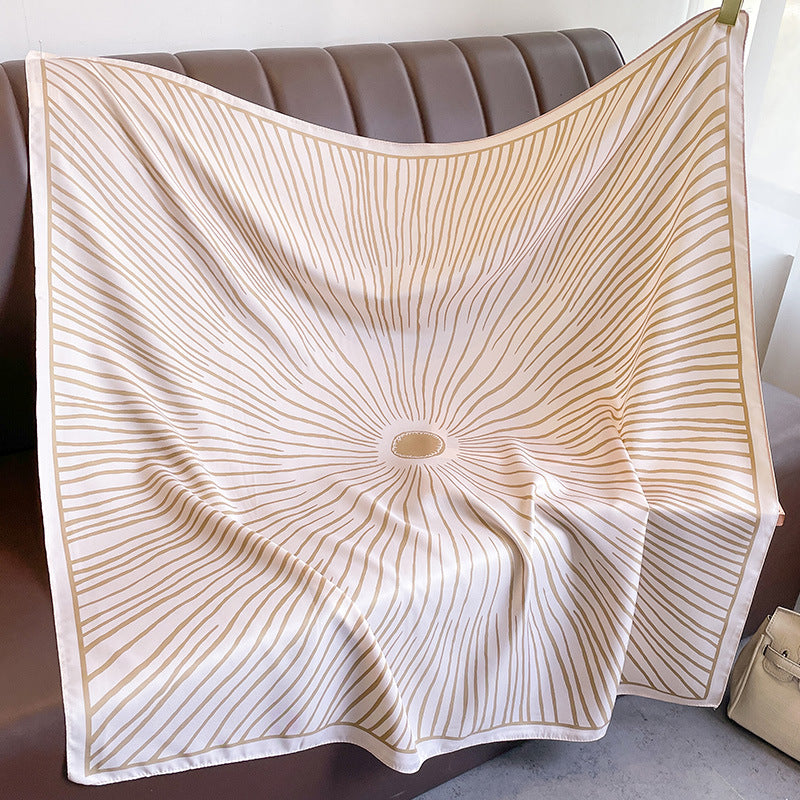 New square scarf, French retro silk scarf, women's twill silk scarf, neck cover, shawl printed scarf, weatherproof