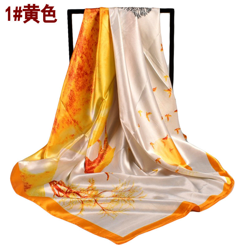 Spring and Autumn New Fashion "Deer" Printing 90 Generous Silk Scarf Women