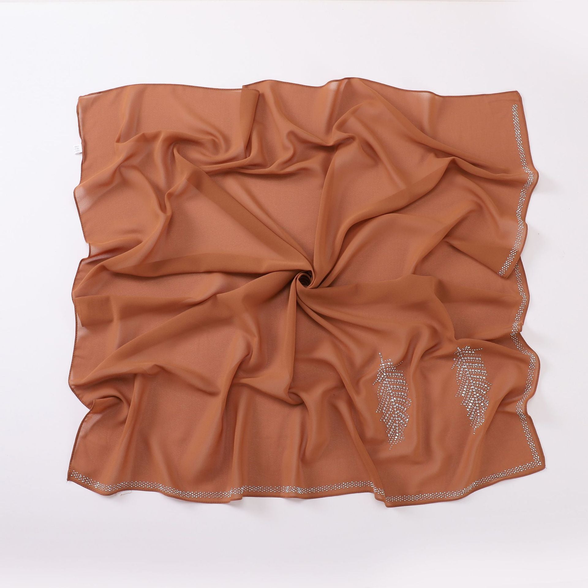 New Pearl Chiffon Hot Diamond Square Scarf 90 × 90cm High Quality Headscarf Hijab