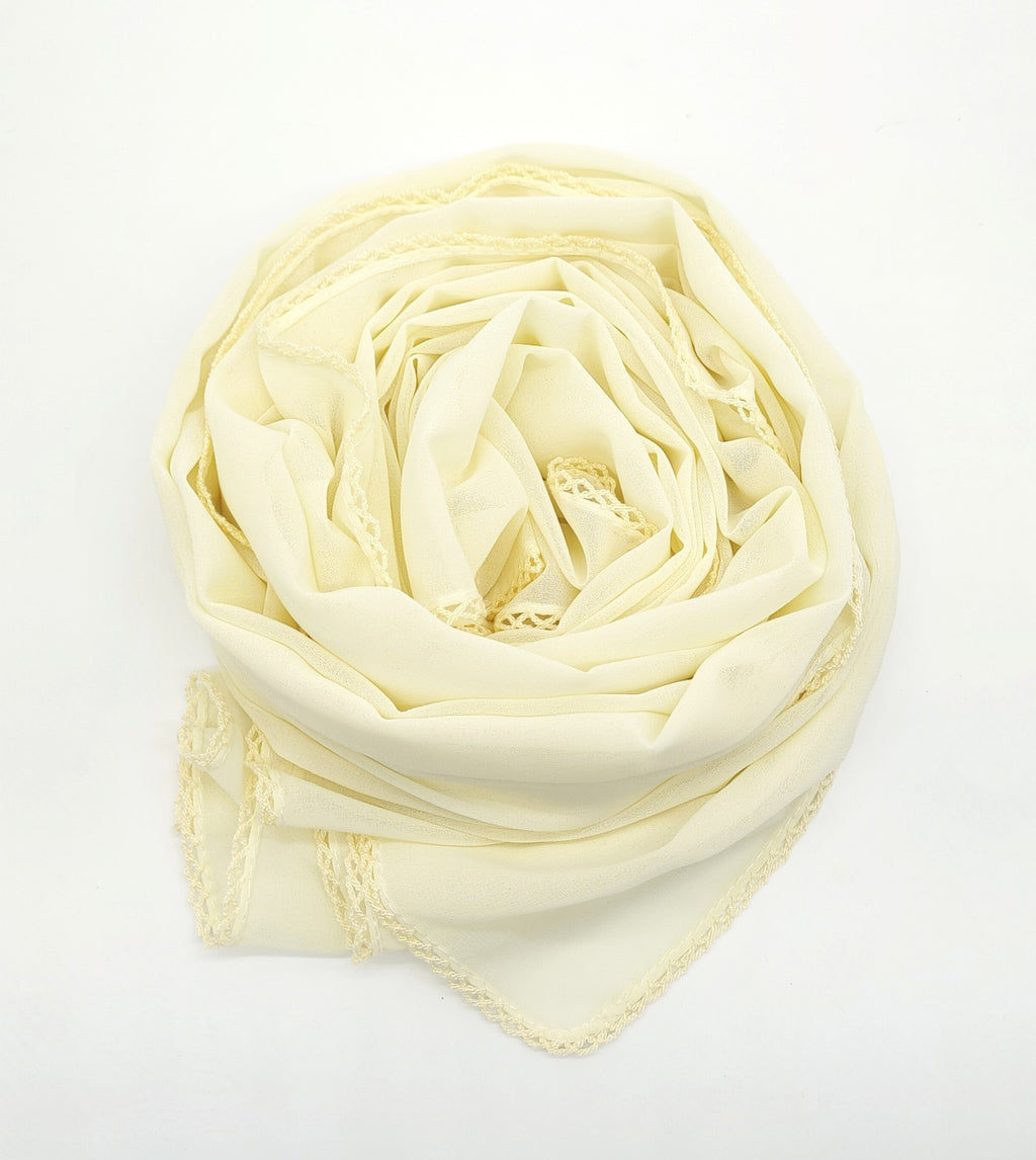 Plain Bubble Chiffon Scarf Malaysia Indonesian Head Scarf Cover Head Eyelash edge