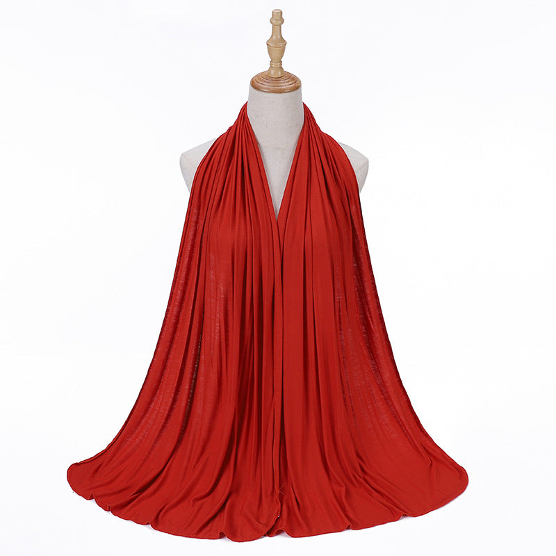 New Solid Color Jersey Hijab Women Plain Color Jesey Scarf Mercerized Cotton Headscarf