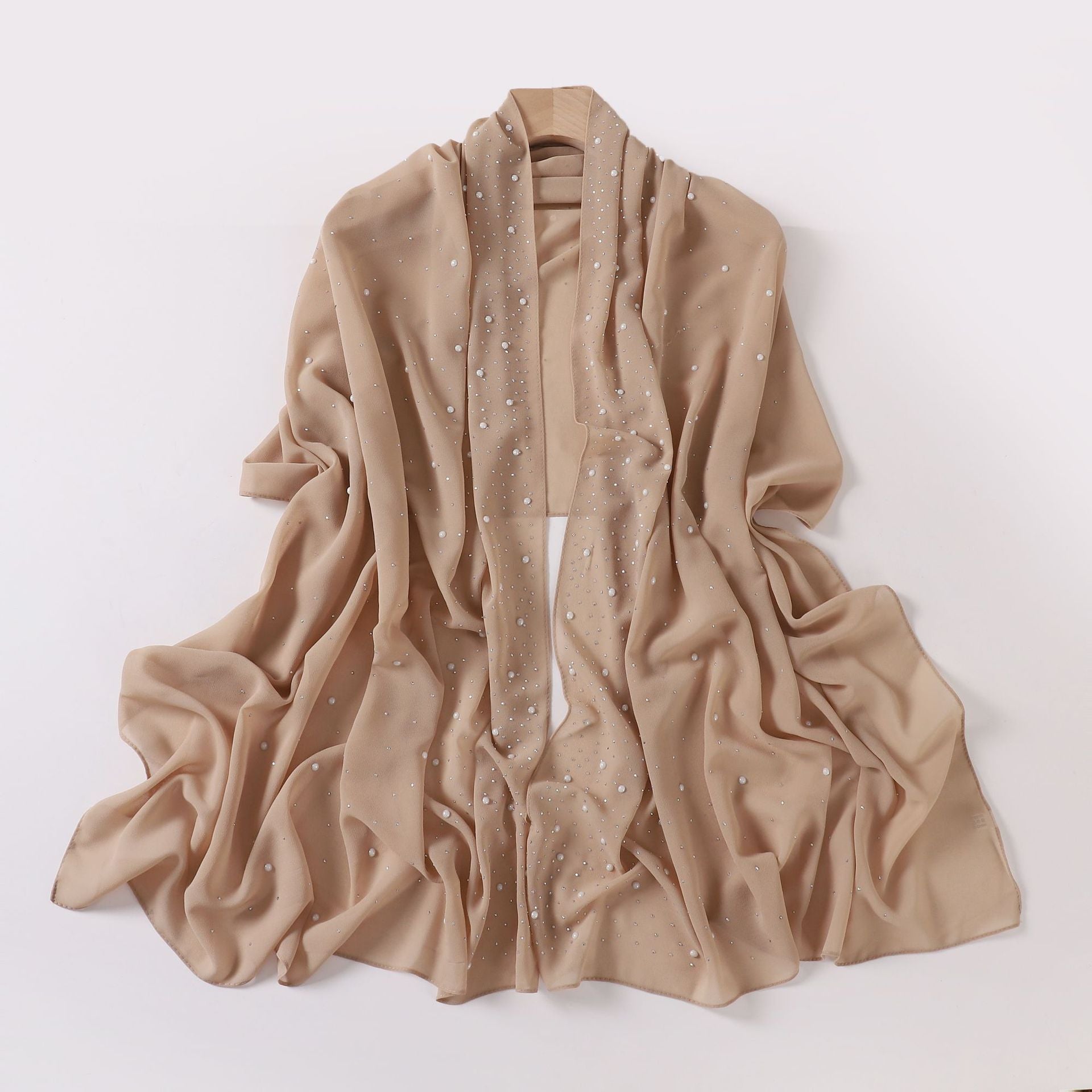 New Pearl Chiffon Ceramic Gypsy Star Diamond Long Towel Yarn Middle East Malay Head Towel hijab