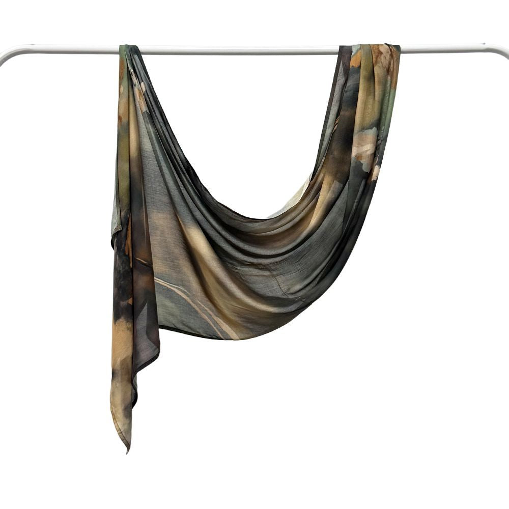 Modal cotton Jersey headscarf marble pattern digital print scarf ethnic Muslim shawl headscarf