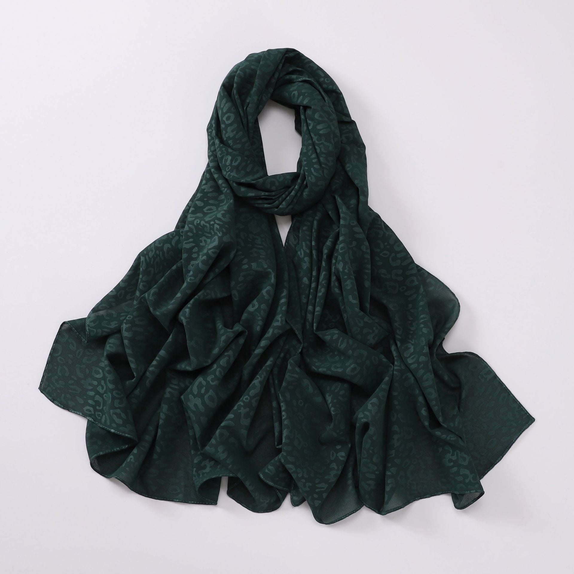 New pearl chiffon, leopard print embossed scarf, gauze Middle East North Africa Malay headscarf hijab