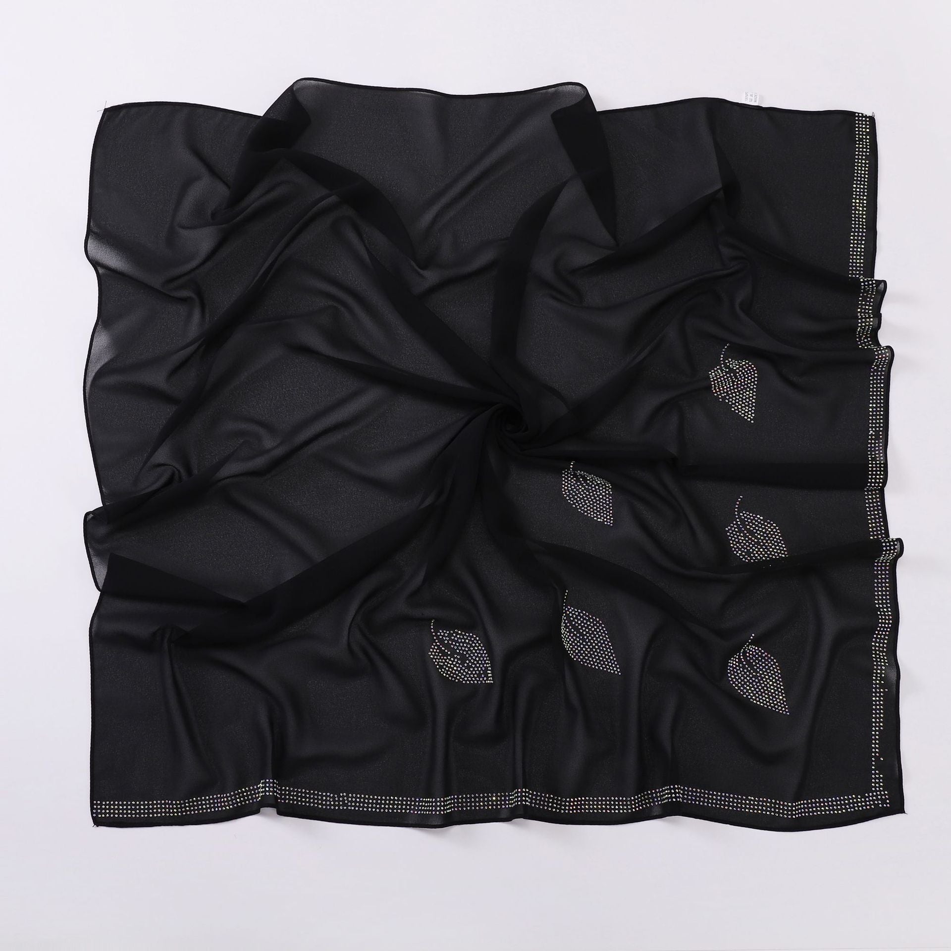 New Pearl Chiffon High Quality Middle East Hot Diamond Square Scarf 90 × 90cm Headscarf