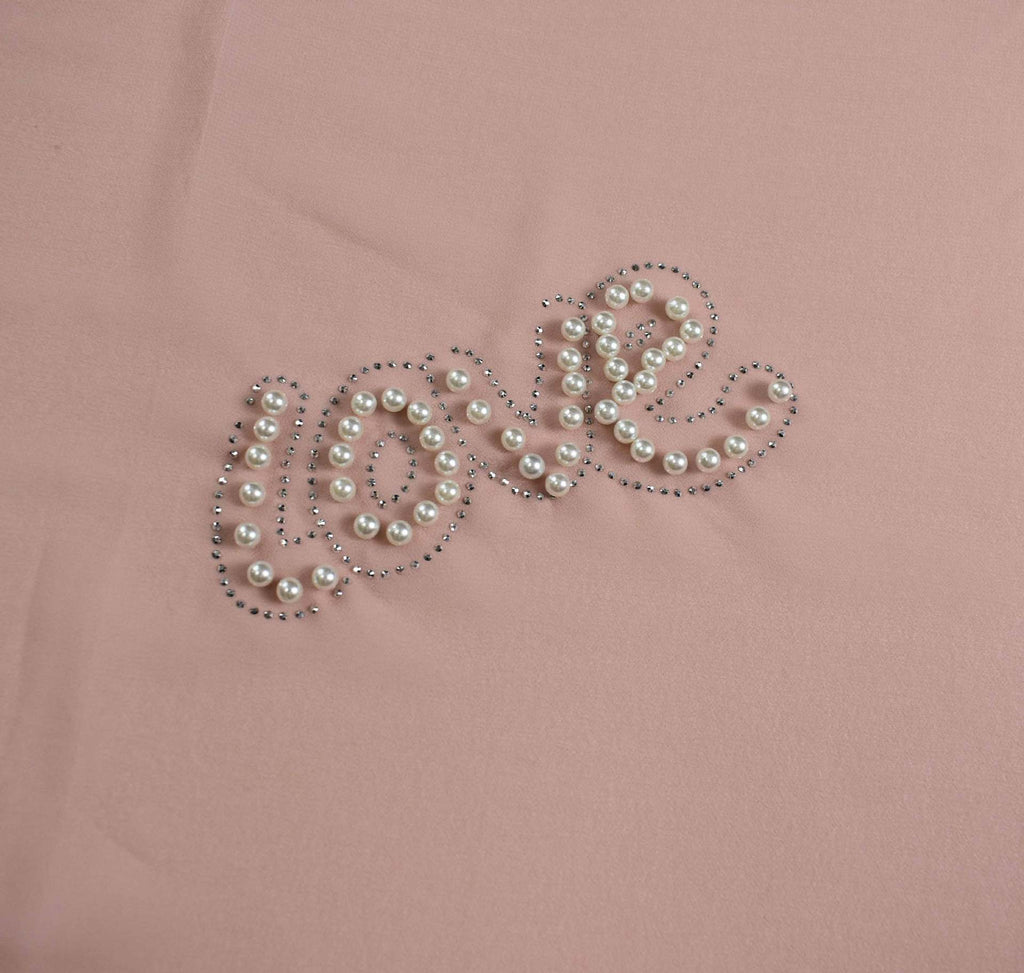 Monochrome pearl chiffon hot diamond square scarf hijab