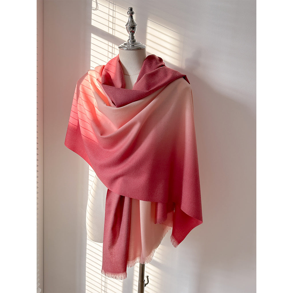2025 Autumn New Imitation Cashmere Gradient Color Women's Scarf Fashion Scarf Shawl