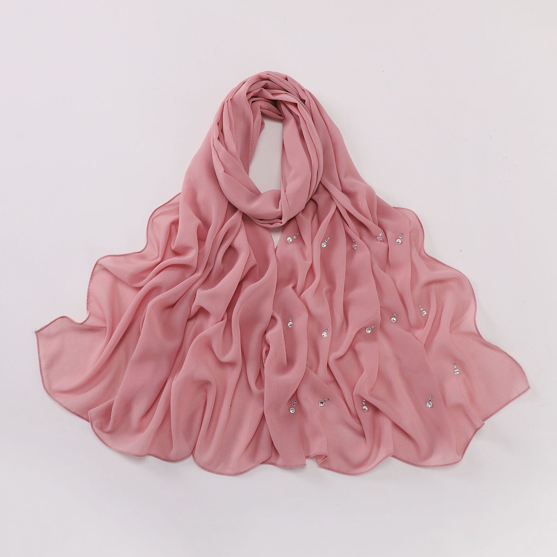 New pearl chiffon long scarf boutique tears water drop diamond scarf Middle East Africa headscarf hijab