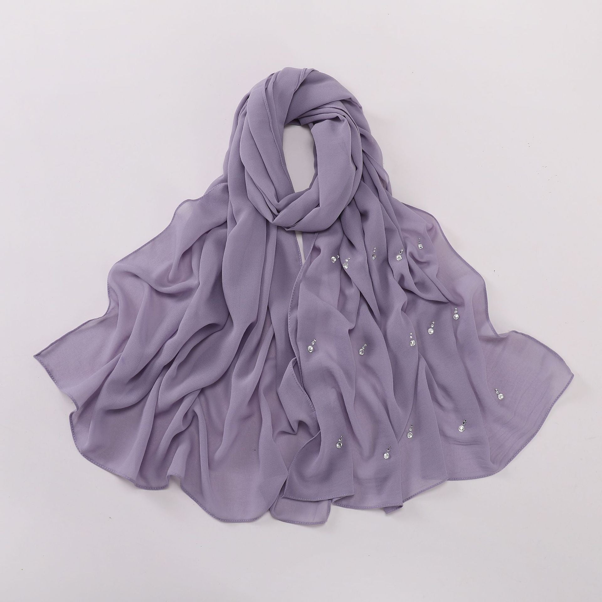 New pearl chiffon long scarf boutique tears water drop diamond scarf Middle East Africa headscarf hijab